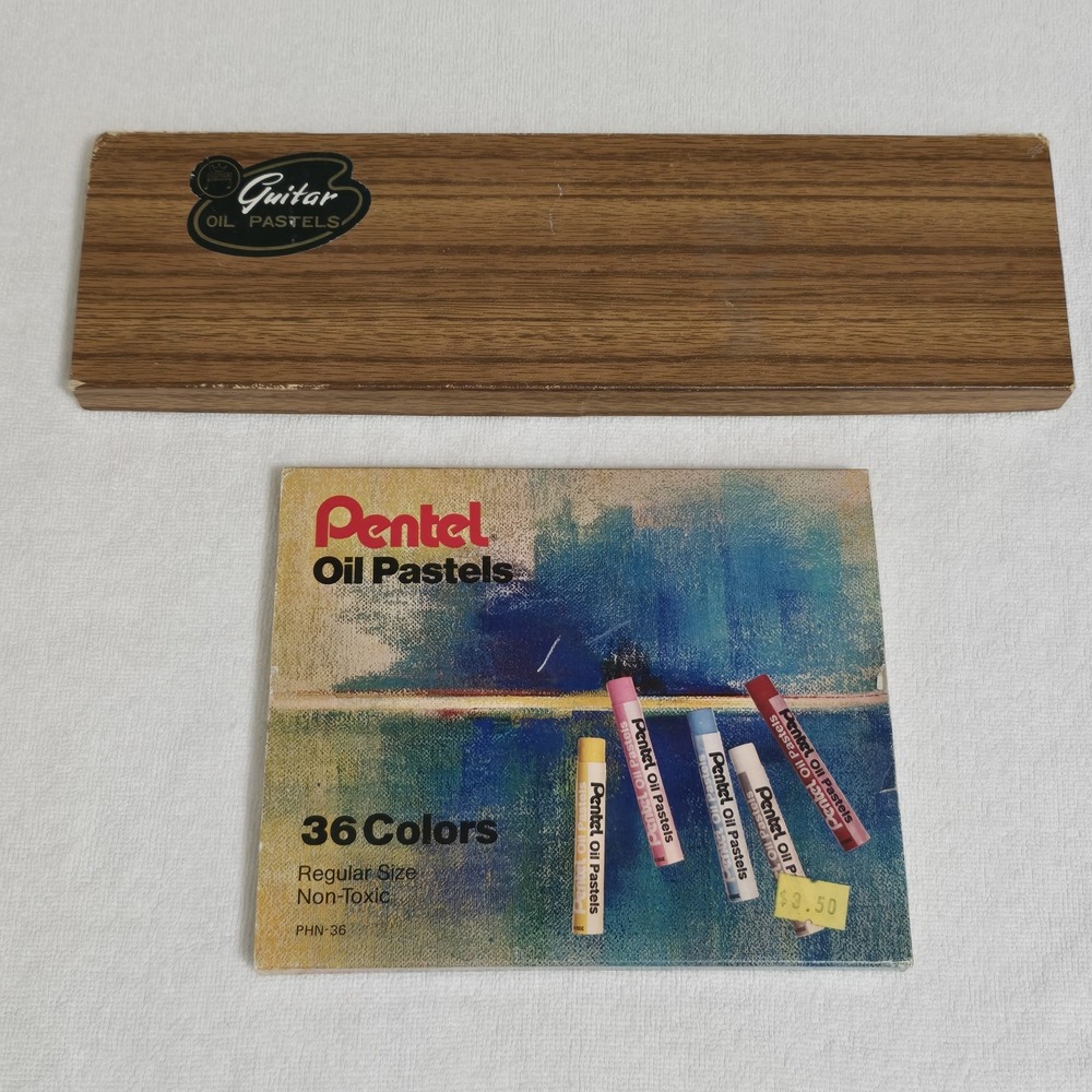Vintage Guitar Oil Pastels 54‎ Half Sticks 780P / Pentel 36 Full Size Pre-owned